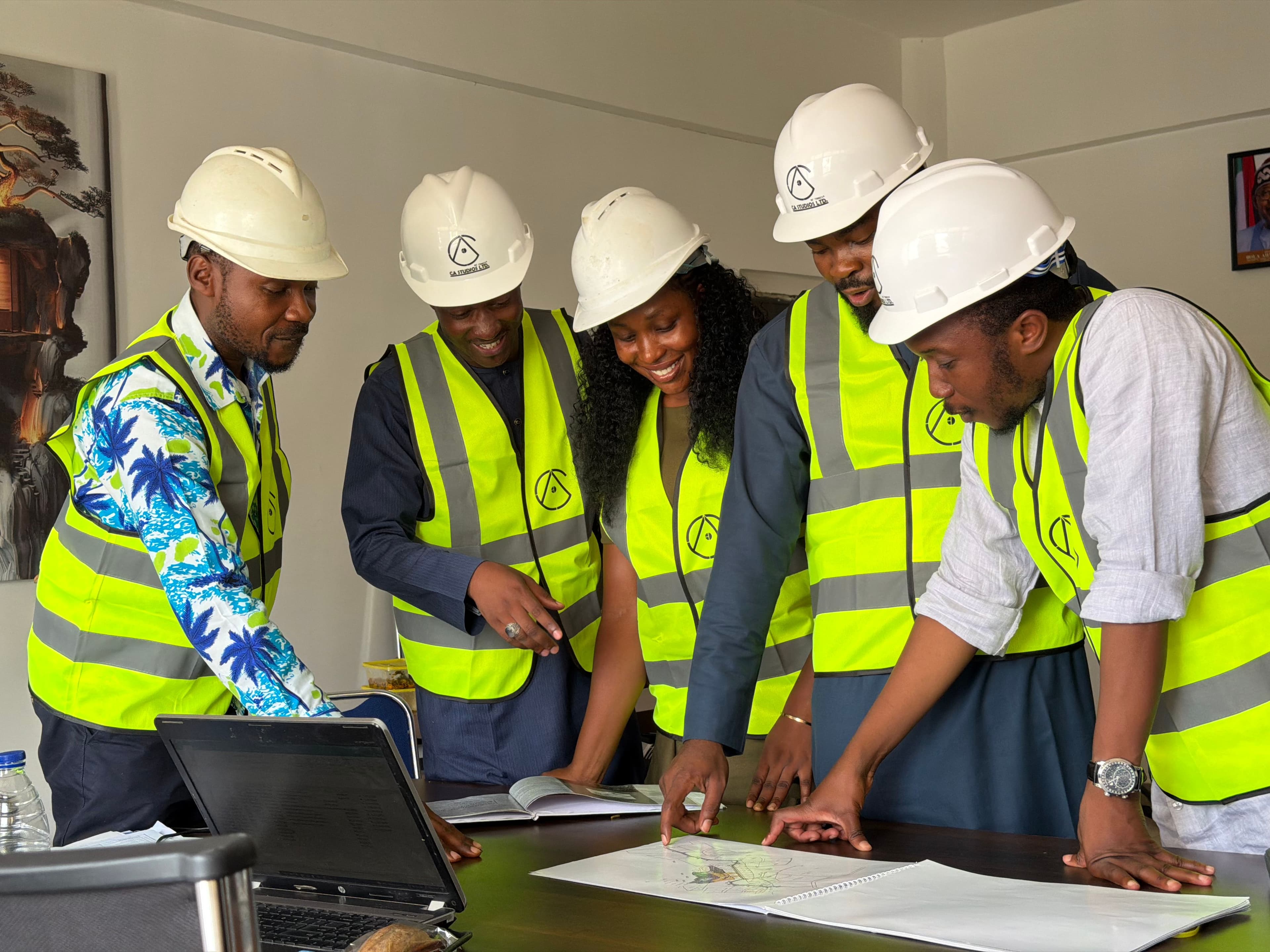 A team reviewing project data together